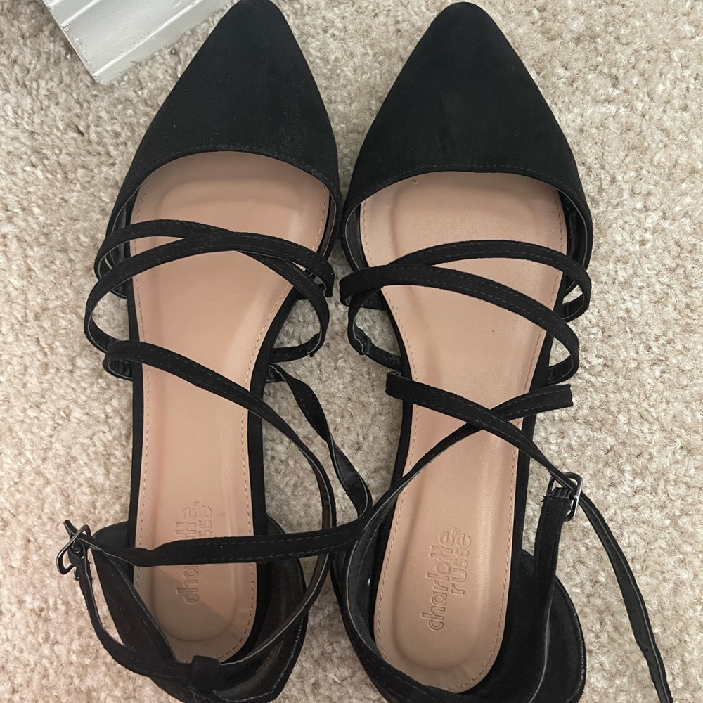 Black flats size 10 shoes